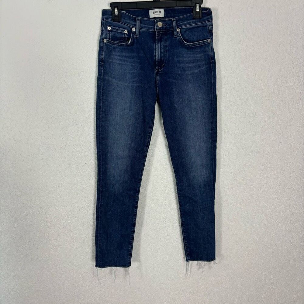 Agolde Sophie High‎ Waisted Skinny Leg Raw Hem Jeans Size 28